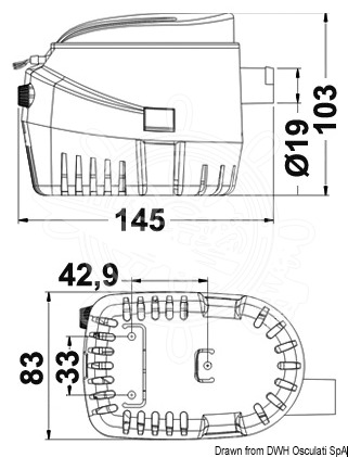 Изображение Помпа осушительная Osculati Europump II G600, 38 л/мин, 12В, автоматическая (16.124.01)